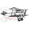 Deep Red Stamps Vintage Biplane Rubber Cling Stamp 4 x 2 inches